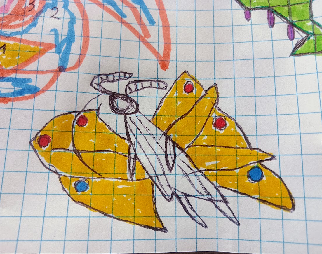 żółty motyl rysunek